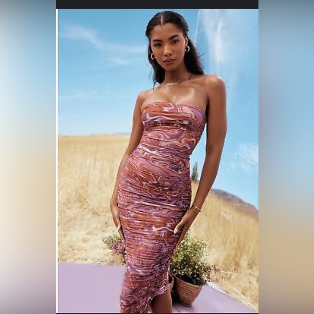 House of CB Purple Swirl Midi Dress